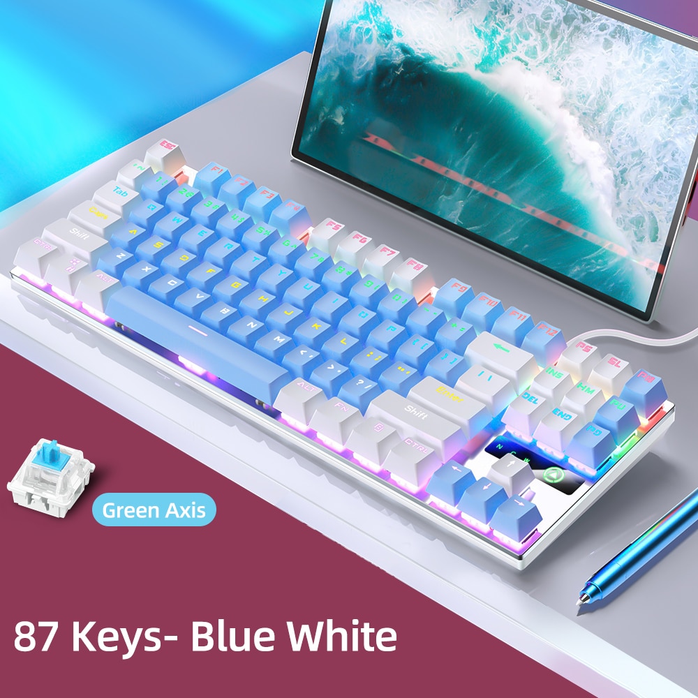 87 keys blue white