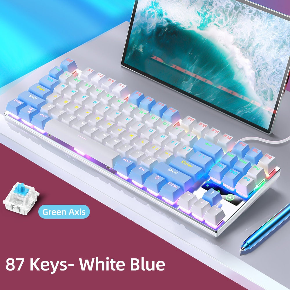 87 keys white blue